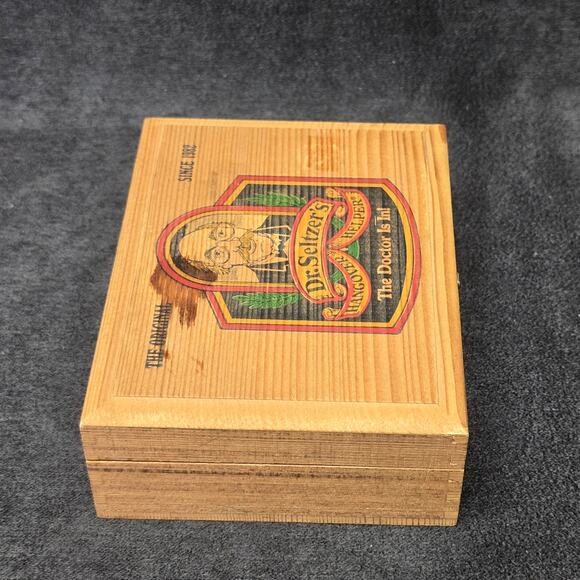 Dr. Seltzer's Hangover Helper The Original Practicing Doctor Wooden Trinket Box - Picture 6 of 11